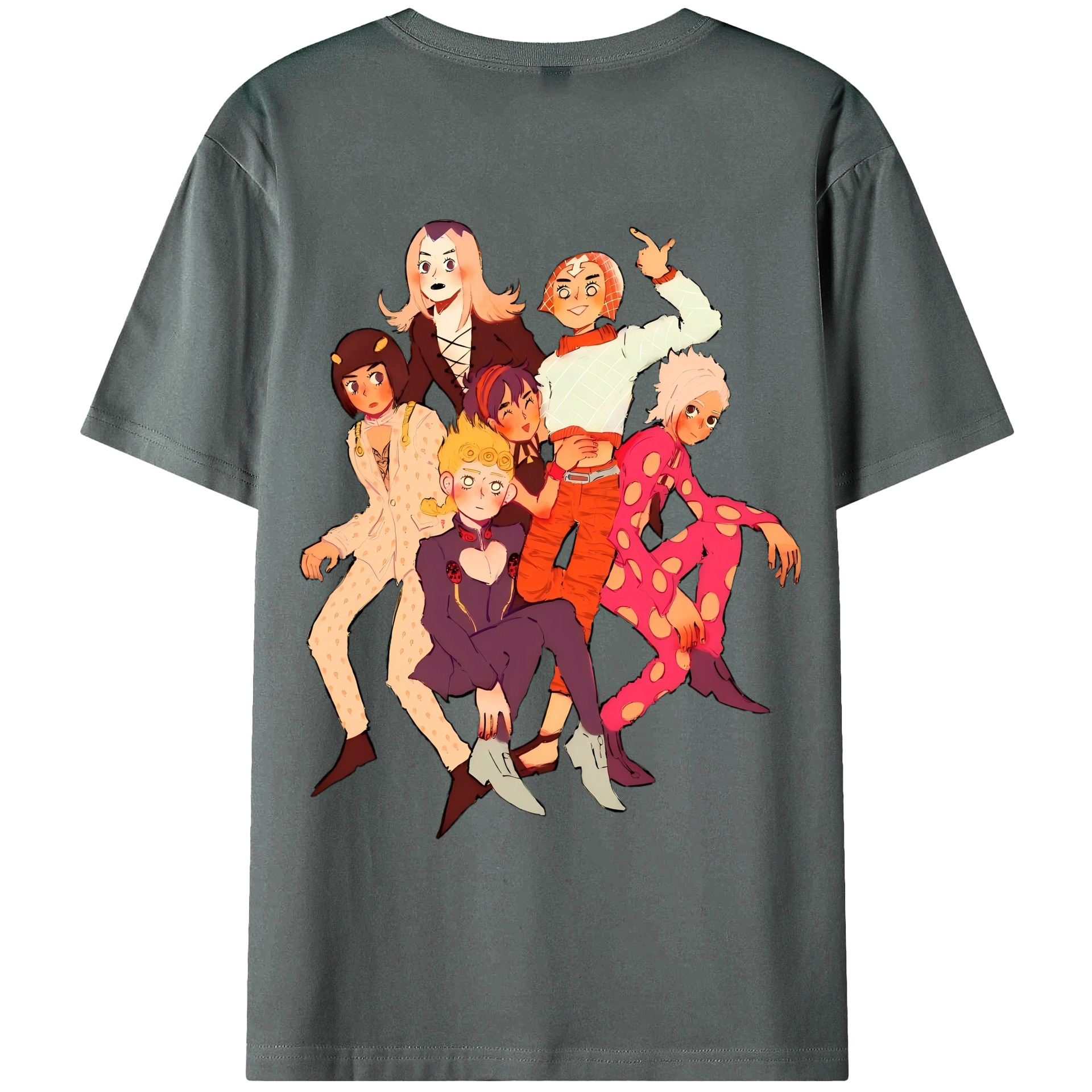 ジョジョの奇妙な冒険 JoJo's Bizarre Adventure 綿100％ メンズ半袖Tシャツ（バックプリント） 通気性